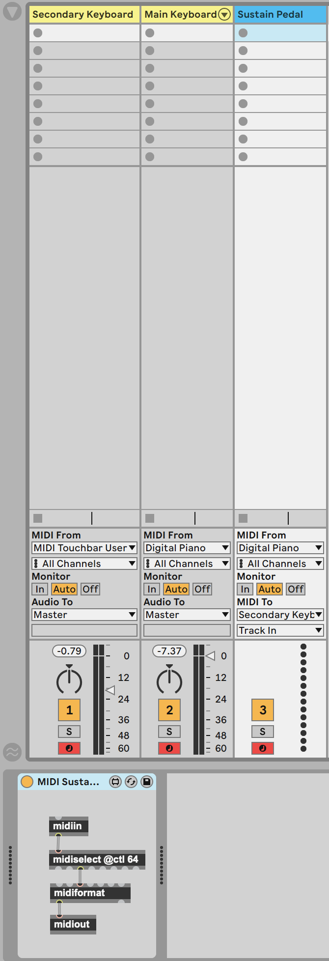 Ableton sustain deals pedal midi