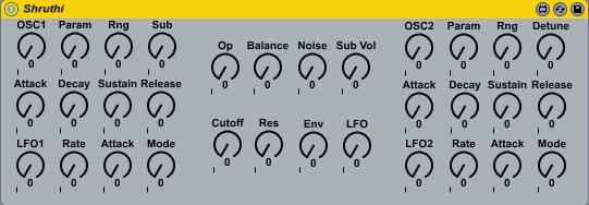 Shruthi-1 control screenshot