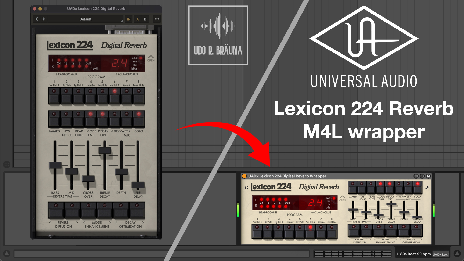 Wrapper version. Lx224 VST. Stereo maxforlive. Time maxforlive.