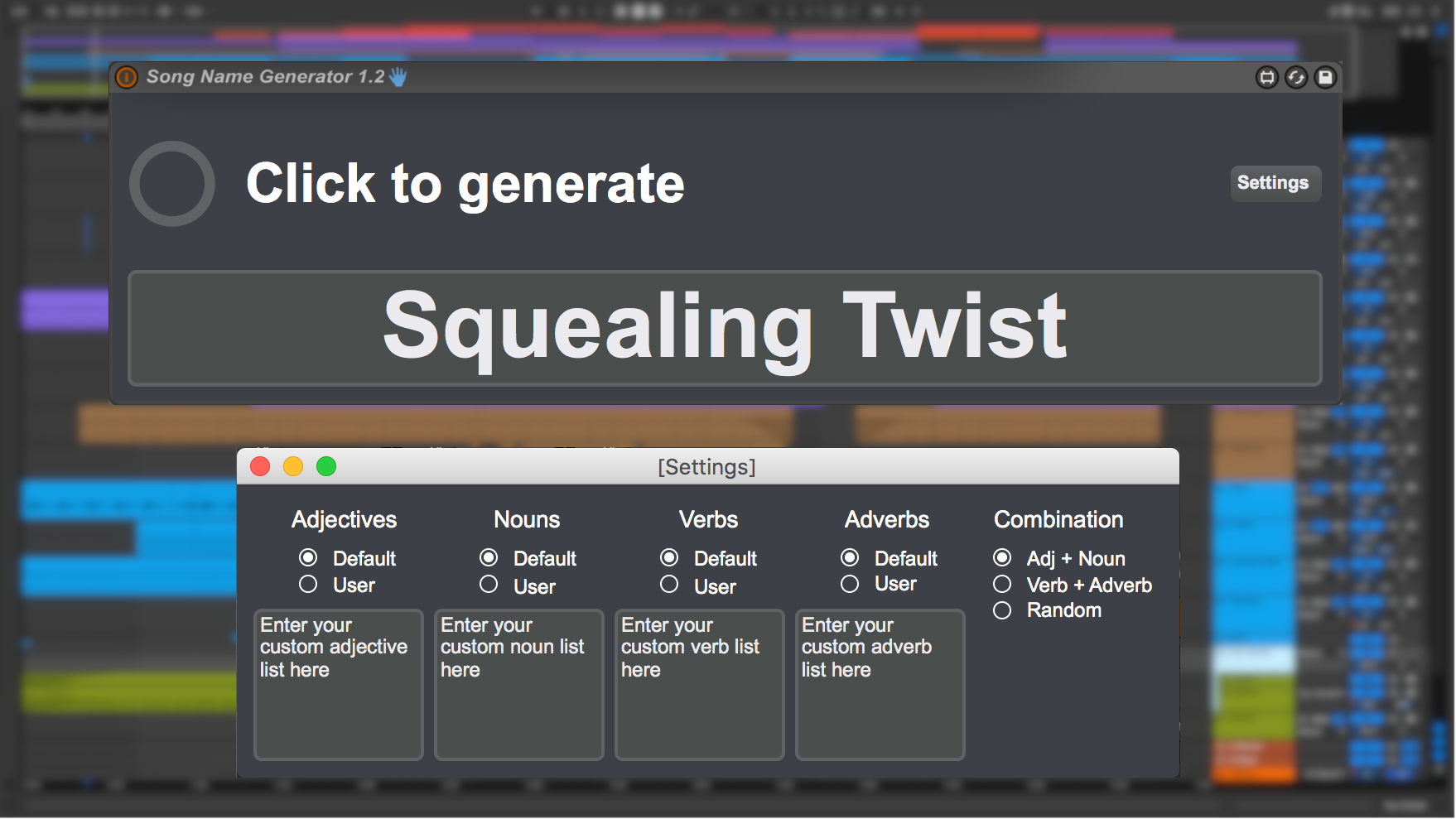 Song Name Generator Version 1 2 By Nozric On Maxforlive Com